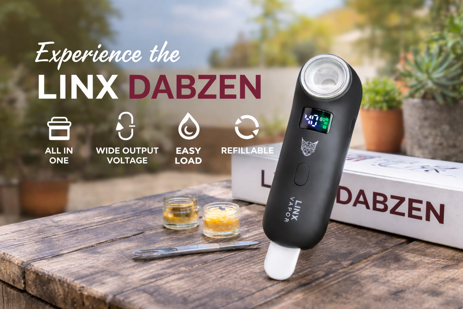 Linx DabZen reusable wax vaporizer for dabbing rosin and shatter.